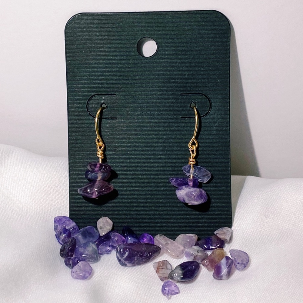 Amethyst crystal earrings